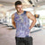 Purple Palaka Crane and Flowers Men Tank Top Japan Heritage Spirit - Polynesian Pride