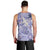 Purple Palaka Crane and Flowers Men Tank Top Japan Heritage Spirit - Polynesian Pride