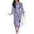 Purple Palaka Crane and Flowers Off The Shoulder Long Sleeve Dress Japan Heritage Spirit - Polynesian Pride