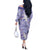 Purple Palaka Crane and Flowers Off The Shoulder Long Sleeve Dress Japan Heritage Spirit - Polynesian Pride
