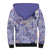Purple Palaka Crane and Flowers Sherpa Hoodie Japan Heritage Spirit - Polynesian Pride