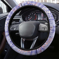 Purple Palaka Crane and Flowers Steering Wheel Cover Japan Heritage Spirit - Polynesian Pride