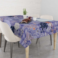 Purple Palaka Crane and Flowers Tablecloth Japan Heritage Spirit - Polynesian Pride