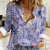Purple Palaka Crane and Flowers Women Casual Shirt Japan Heritage Spirit - Polynesian Pride