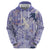 Purple Palaka Crane and Flowers Zip Hoodie Japan Heritage Spirit - Polynesian Pride