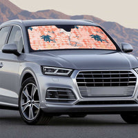 Red Palaka Crane and Flowers Auto Sun Shade Japan Heritage Spirit - Polynesian Pride