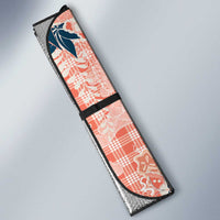 Red Palaka Crane and Flowers Auto Sun Shade Japan Heritage Spirit - Polynesian Pride