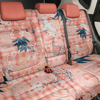Red Palaka Crane and Flowers Back Car Seat Cover Japan Heritage Spirit - Polynesian Pride