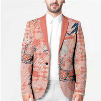 Red Palaka Crane and Flowers Blazer Japan Heritage Spirit - Polynesian Pride