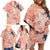 Red Palaka Crane and Flowers Family Matching Off Shoulder Short Dress and Hawaiian Shirt Japan Heritage Spirit - Polynesian Pride