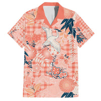 Red Palaka Crane and Flowers Family Matching Tank Maxi Dress and Hawaiian Shirt Japan Heritage Spirit - Polynesian Pride