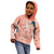 Red Palaka Crane and Flowers Kid Hoodie Japan Heritage Spirit - Polynesian Pride