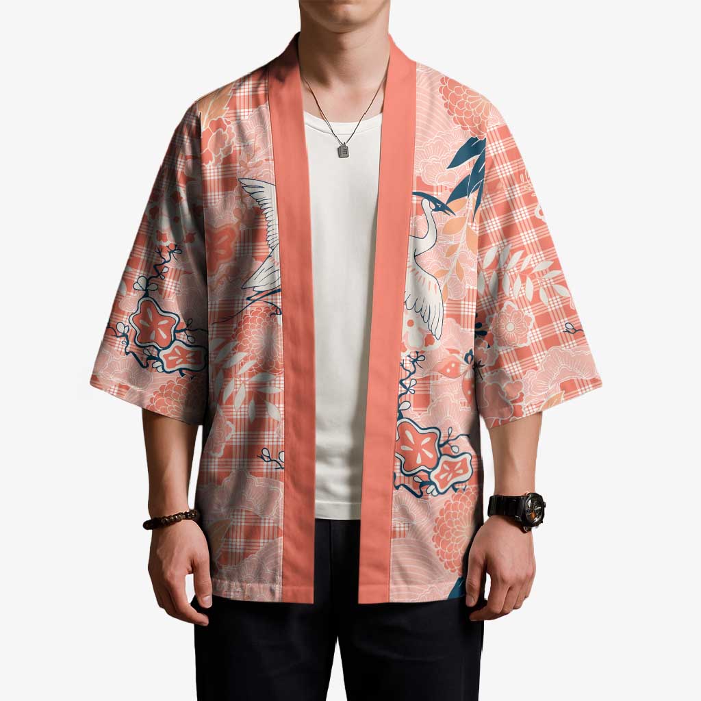 Red Palaka Crane and Flowers Kimono Japan Heritage Spirit - Polynesian Pride