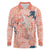 Red Palaka Crane and Flowers Long Sleeve Polo Shirt Japan Heritage Spirit - Polynesian Pride