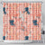Red Palaka Crane and Flowers Shower Curtain Japan Heritage Spirit - Polynesian Pride