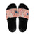 Red Palaka Crane and Flowers Slide Sandals Japan Heritage Spirit - Polynesian Pride