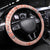 Red Palaka Crane and Flowers Steering Wheel Cover Japan Heritage Spirit - Polynesian Pride