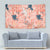 Red Palaka Crane and Flowers Tapestry Japan Heritage Spirit - Polynesian Pride