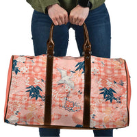 Red Palaka Crane and Flowers Travel Bag Japan Heritage Spirit - Polynesian Pride