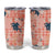 Red Palaka Crane and Flowers Tumbler Cup Japan Heritage Spirit - Polynesian Pride