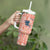Red Palaka Crane and Flowers Tumbler With Handle Japan Heritage Spirit - Polynesian Pride