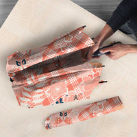 Red Palaka Crane and Flowers Umbrella Japan Heritage Spirit - Polynesian Pride