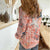 Red Palaka Crane and Flowers Women Casual Shirt Japan Heritage Spirit - Polynesian Pride