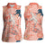 Red Palaka Crane and Flowers Women Sleeveless Polo Shirt Japan Heritage Spirit - Polynesian Pride