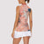 Red Palaka Crane and Flowers Women Sleeveless Polo Shirt Japan Heritage Spirit - Polynesian Pride