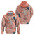 Red Palaka Crane and Flowers Zip Hoodie Japan Heritage Spirit - Polynesian Pride
