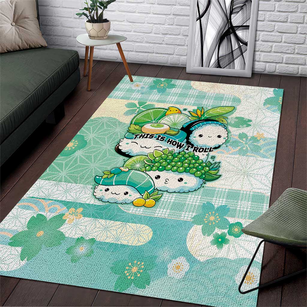 Japanese Kawaii Sushi Area Rug Green Wagara Palaka This Is How I Roll