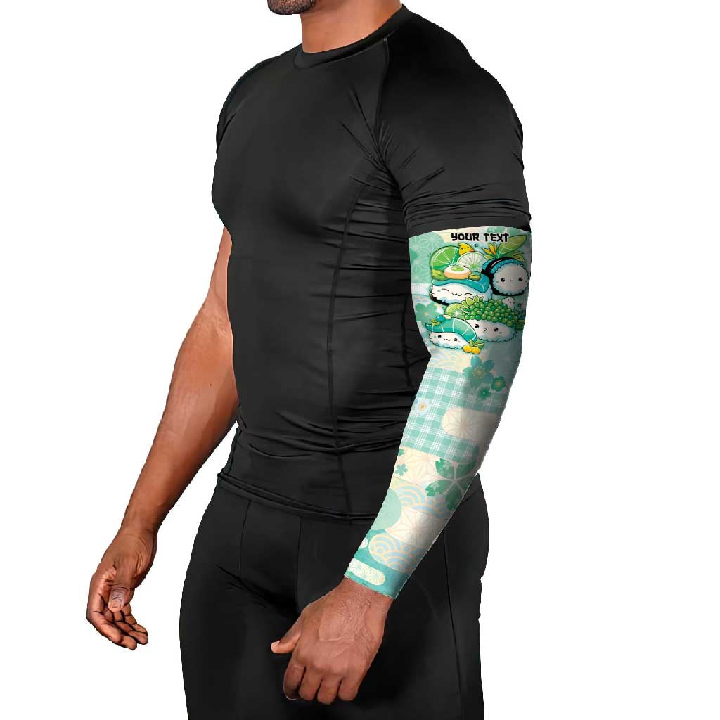Personalized Japanese Kawaii Sushi Arm Sleeves Green Wagara Palaka This Is How I Roll