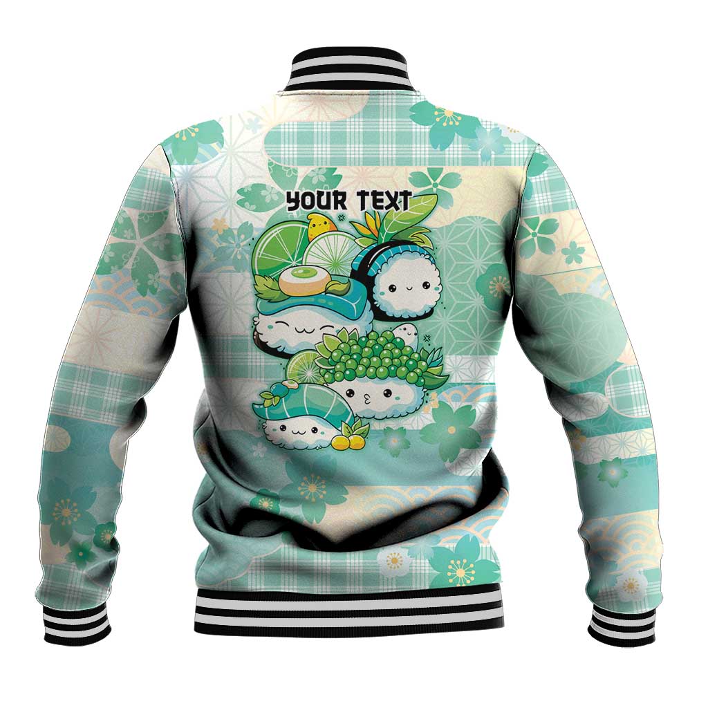 Personalized Japanese Kawaii Sushi Baseball Jacket Green Wagara Palaka This Is How I Roll