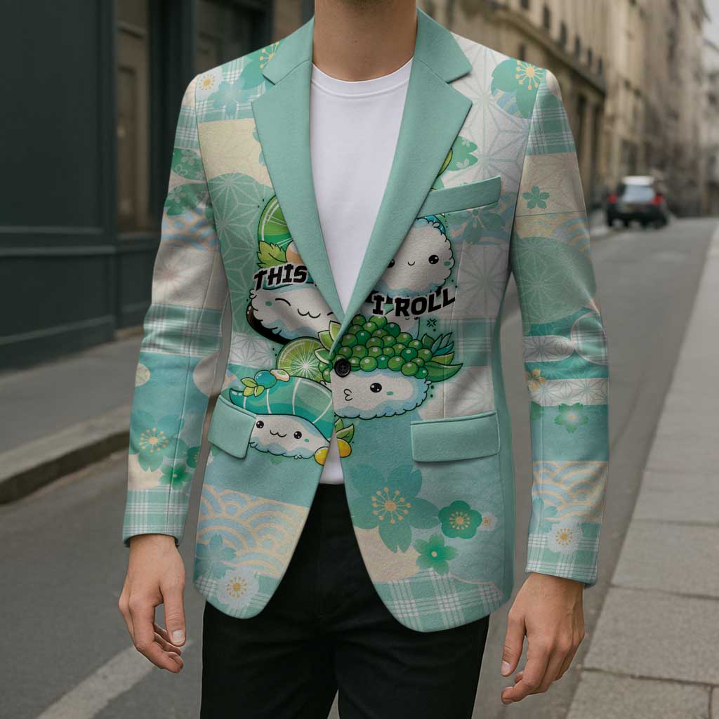 Personalized Japanese Kawaii Sushi Blazer Green Wagara Palaka This Is How I Roll