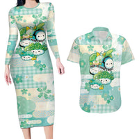 Personalized Japanese Kawaii Sushi Couples Matching Long Sleeve Bodycon Dress and Hawaiian Shirt Green Wagara Palaka This Is How I Roll LT9 Green - Polynesian Pride