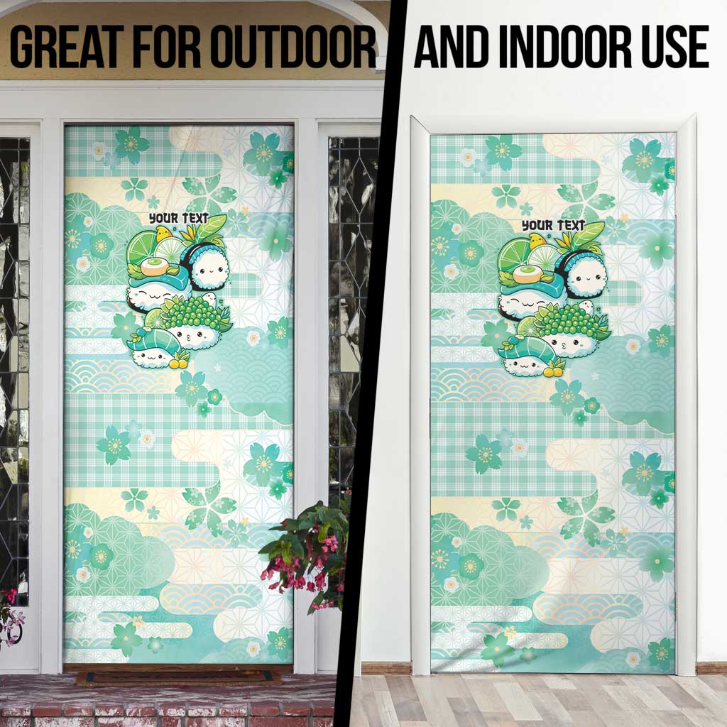 Personalized Japanese Kawaii Sushi Door Cover Green Wagara Palaka This Is How I Roll