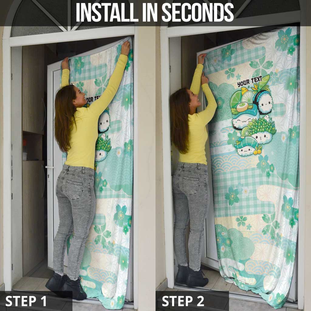 Personalized Japanese Kawaii Sushi Door Cover Green Wagara Palaka This Is How I Roll