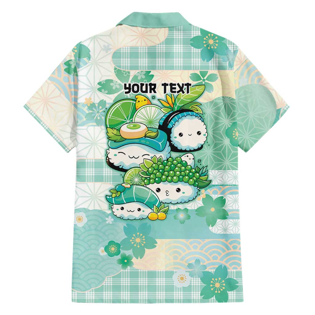 Personalized Japanese Kawaii Sushi Family Matching Off Shoulder Maxi Dress and Hawaiian Shirt Green Wagara Palaka This Is How I Roll LT9 - Polynesian Pride
