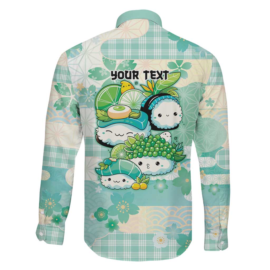 Personalized Japanese Kawaii Sushi Family Matching Off Shoulder Maxi Dress and Hawaiian Shirt Green Wagara Palaka This Is How I Roll LT9 - Polynesian Pride