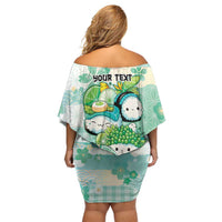 Personalized Japanese Kawaii Sushi Family Matching Off Shoulder Short Dress and Hawaiian Shirt Green Wagara Palaka This Is How I Roll LT9 - Polynesian Pride
