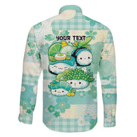 Personalized Japanese Kawaii Sushi Family Matching Puletasi and Hawaiian Shirt Green Wagara Palaka This Is How I Roll
