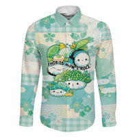 Personalized Japanese Kawaii Sushi Family Matching Summer Maxi Dress and Hawaiian Shirt Green Wagara Palaka This Is How I Roll LT9 Dad's Shirt - Long Sleeve Green - Polynesian Pride