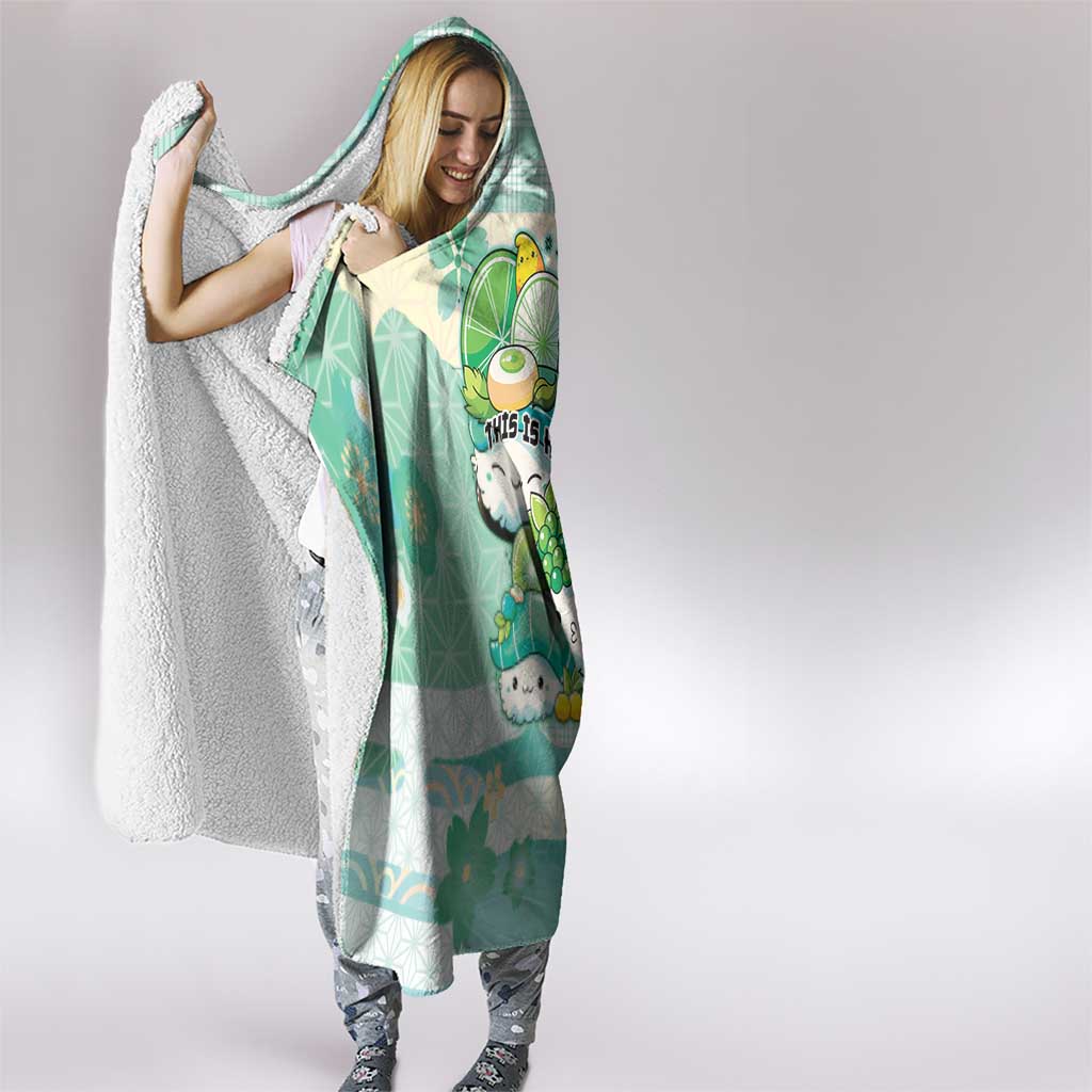 Japanese Kawaii Sushi Hooded Blanket Green Wagara Palaka This Is How I Roll