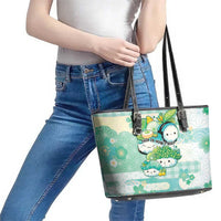 Japanese Kawaii Sushi Leather Tote Bag Green Wagara Palaka This Is How I Roll