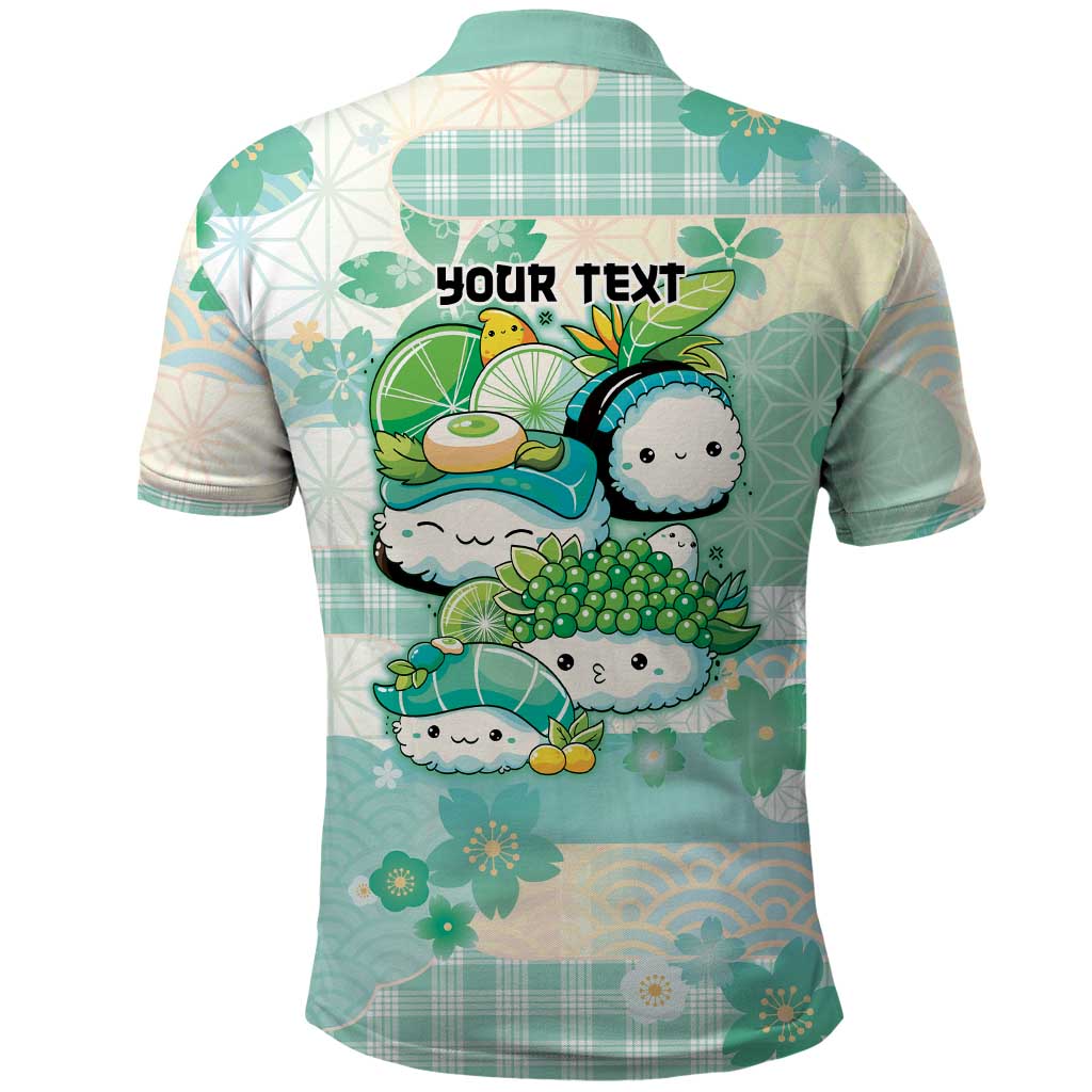 Personalized Japanese Kawaii Sushi Polo Shirt Green Wagara Palaka This Is How I Roll