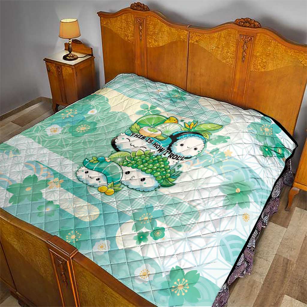 Japanese Kawaii Sushi Quilt Green Wagara Palaka This Is How I Roll