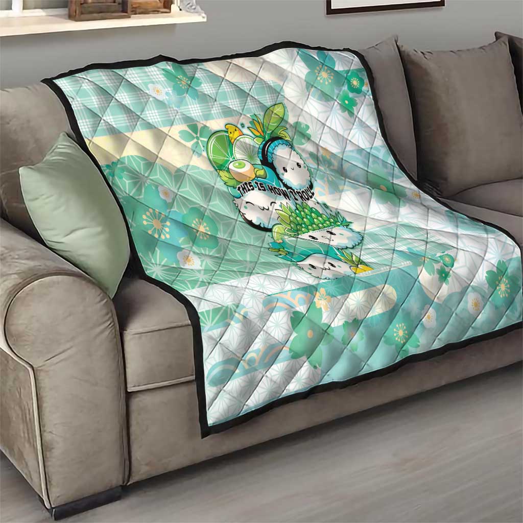 Japanese Kawaii Sushi Quilt Green Wagara Palaka This Is How I Roll