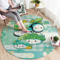 Japanese Kawaii Sushi Round Carpet Green Wagara Palaka This Is How I Roll