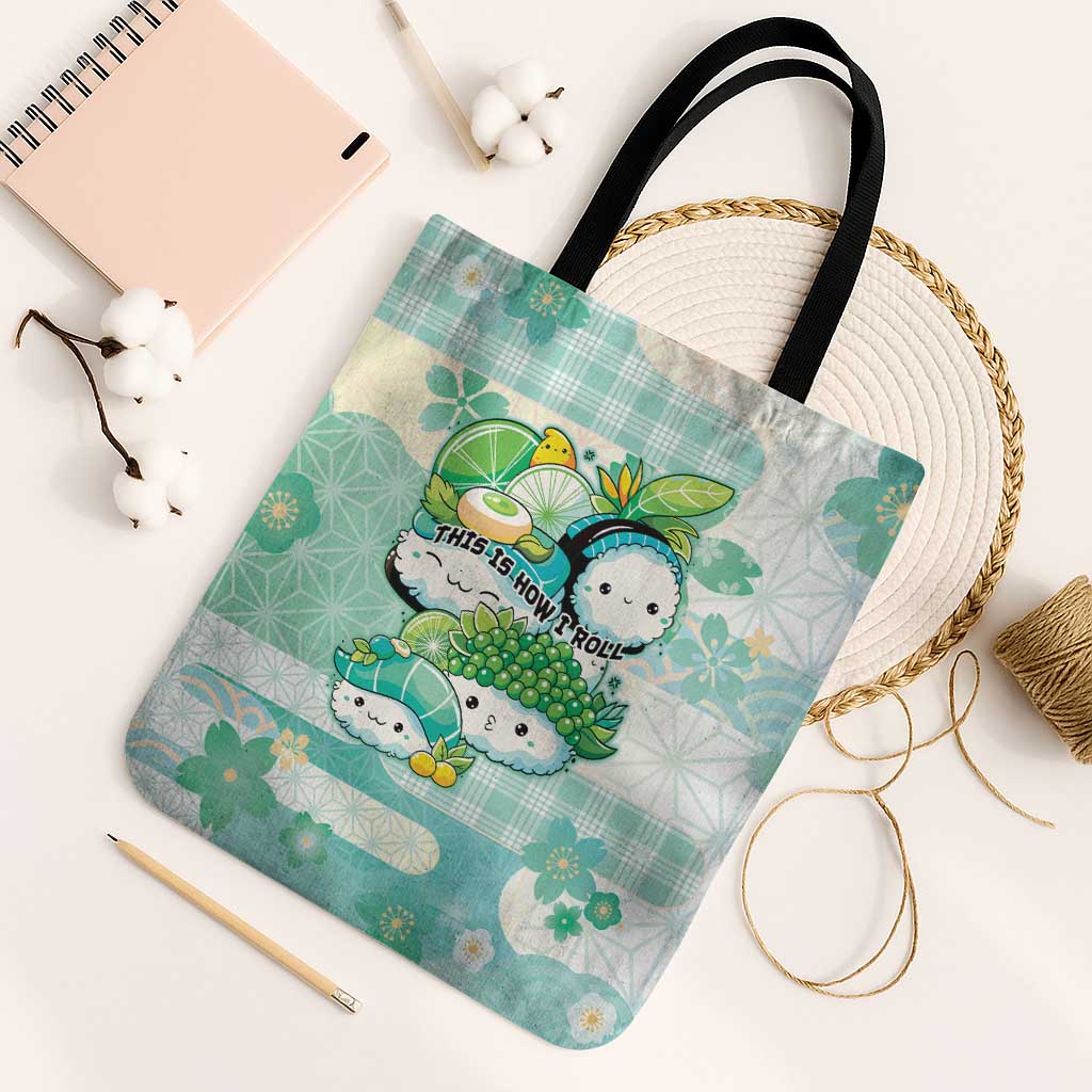 Japanese Kawaii Sushi Tote Bag Green Wagara Palaka This Is How I Roll