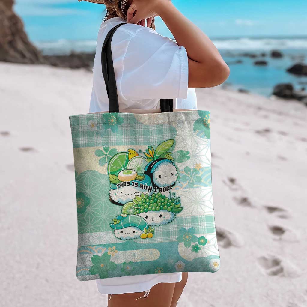 Japanese Kawaii Sushi Tote Bag Green Wagara Palaka This Is How I Roll